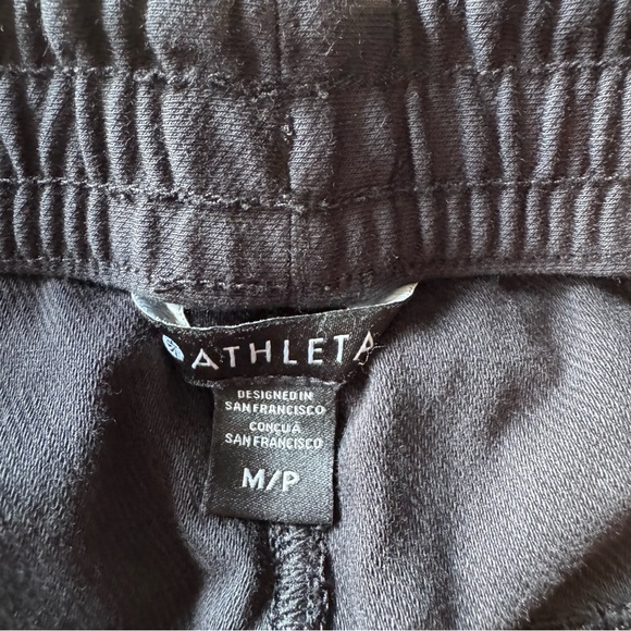 Athleta Farallon Pant Black Straight leg Crop Ankle #533741 Pull On Lounge Sz MP - Picture 12 of 12